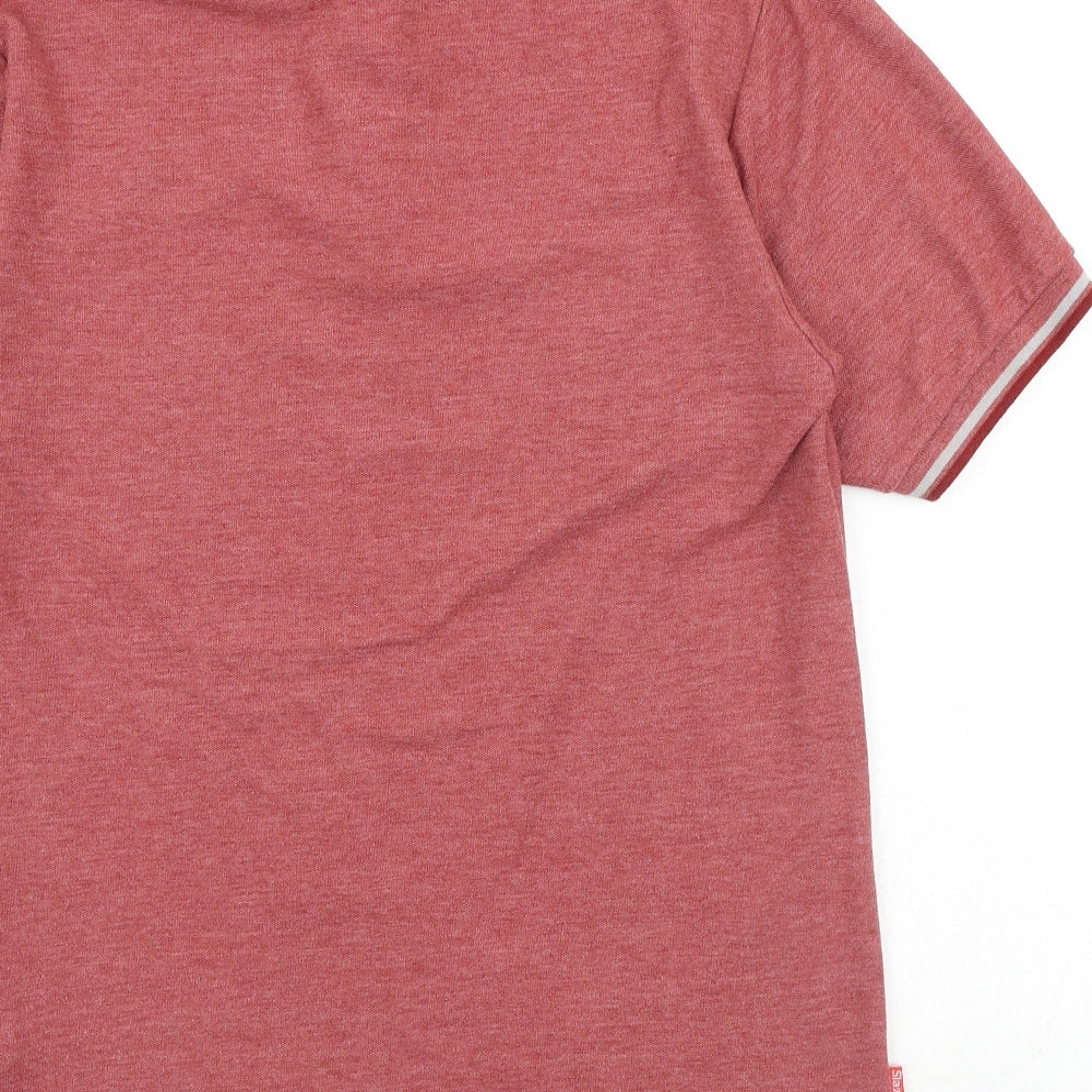 Slazenger Mens Red Polyester Polo Size M Collared Button