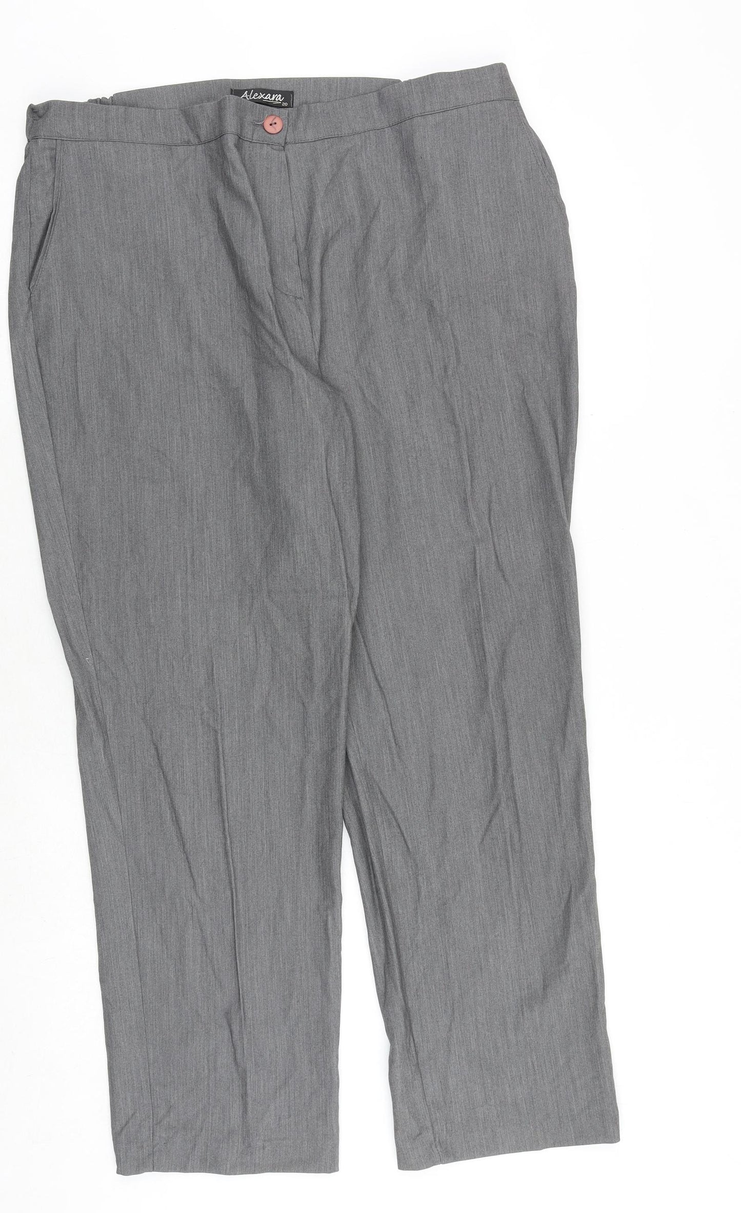 Alexara Womens Grey Polyester Trousers Size 20 Regular Zip