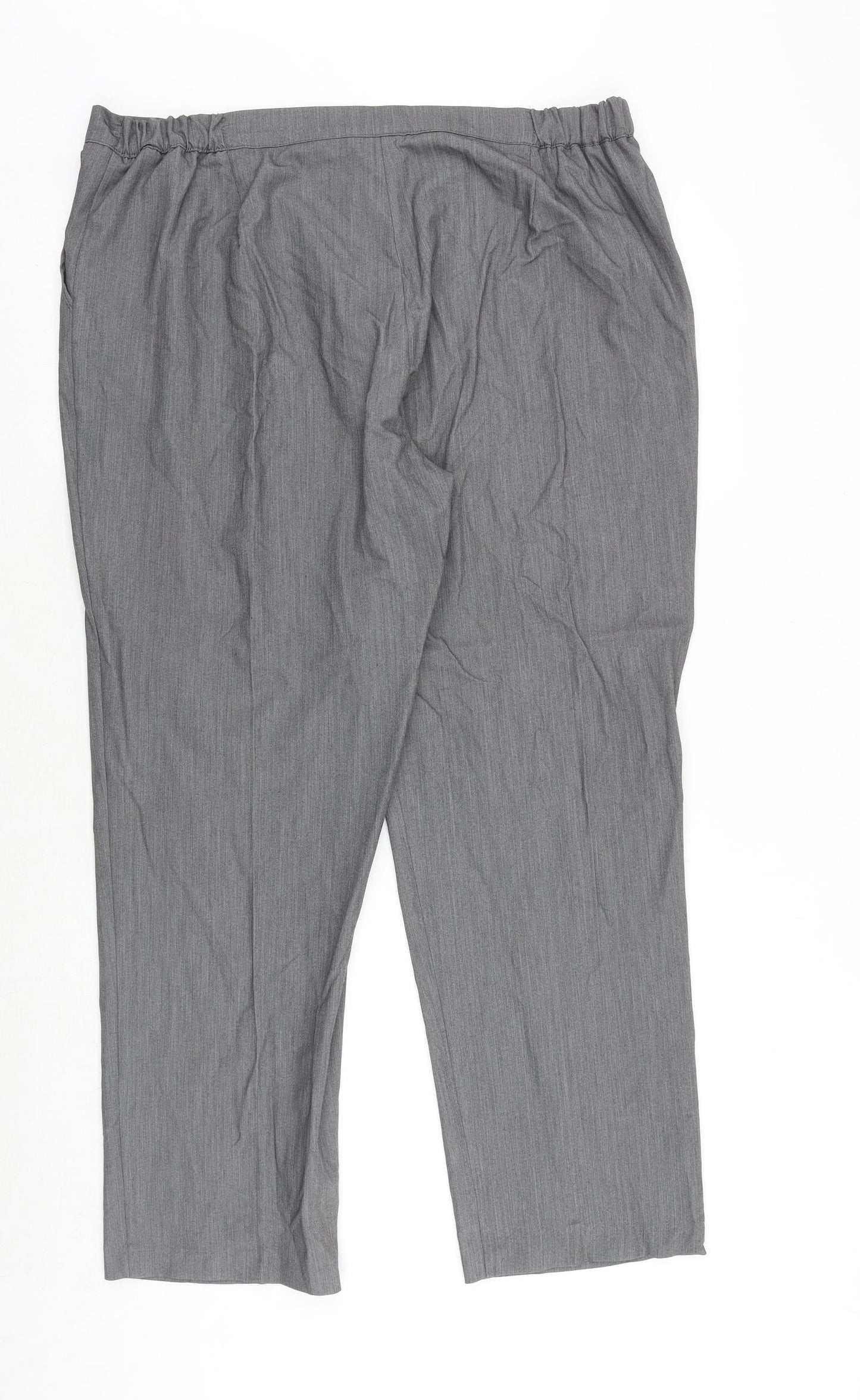Alexara Womens Grey Polyester Trousers Size 20 Regular Zip