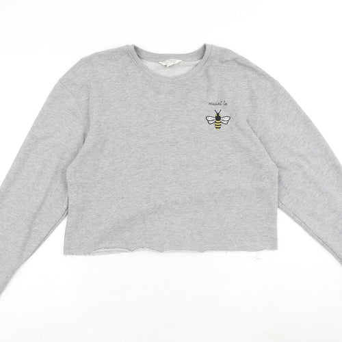Miss Selfridge Womens Grey Polyester Pullover Sweatshirt Size 10 Pullover - Meant to Bee