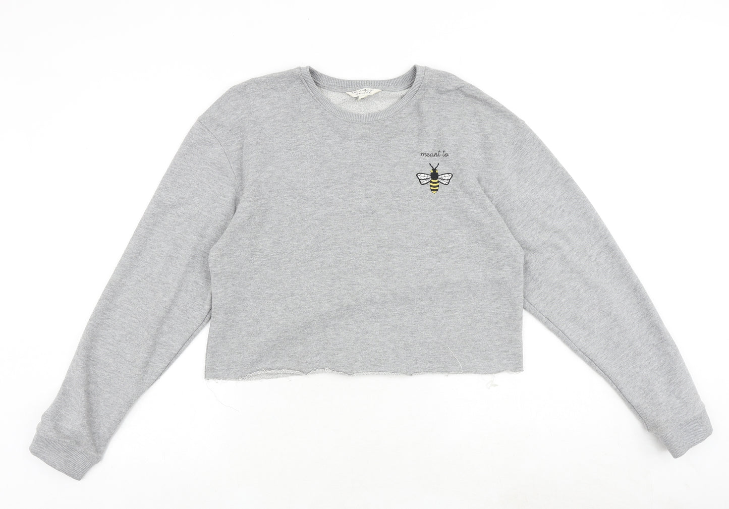 Miss Selfridge Womens Grey Polyester Pullover Sweatshirt Size 10 Pullover - Meant to Bee