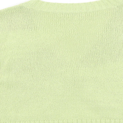 Marks and Spencer Womens Green V-Neck Acrylic Shrug Jumper Size 18