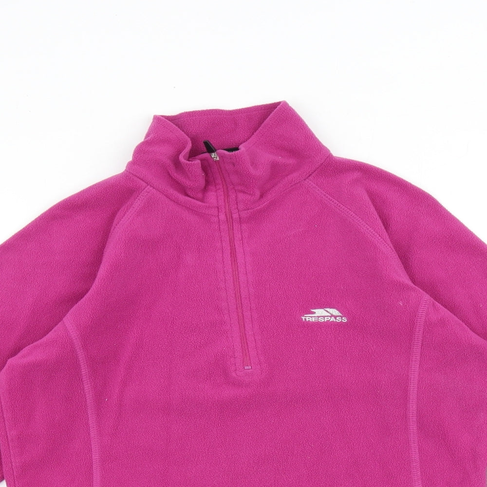 Trespass Womens Pink Polyester Pullover Sweatshirt Size XS Zip
