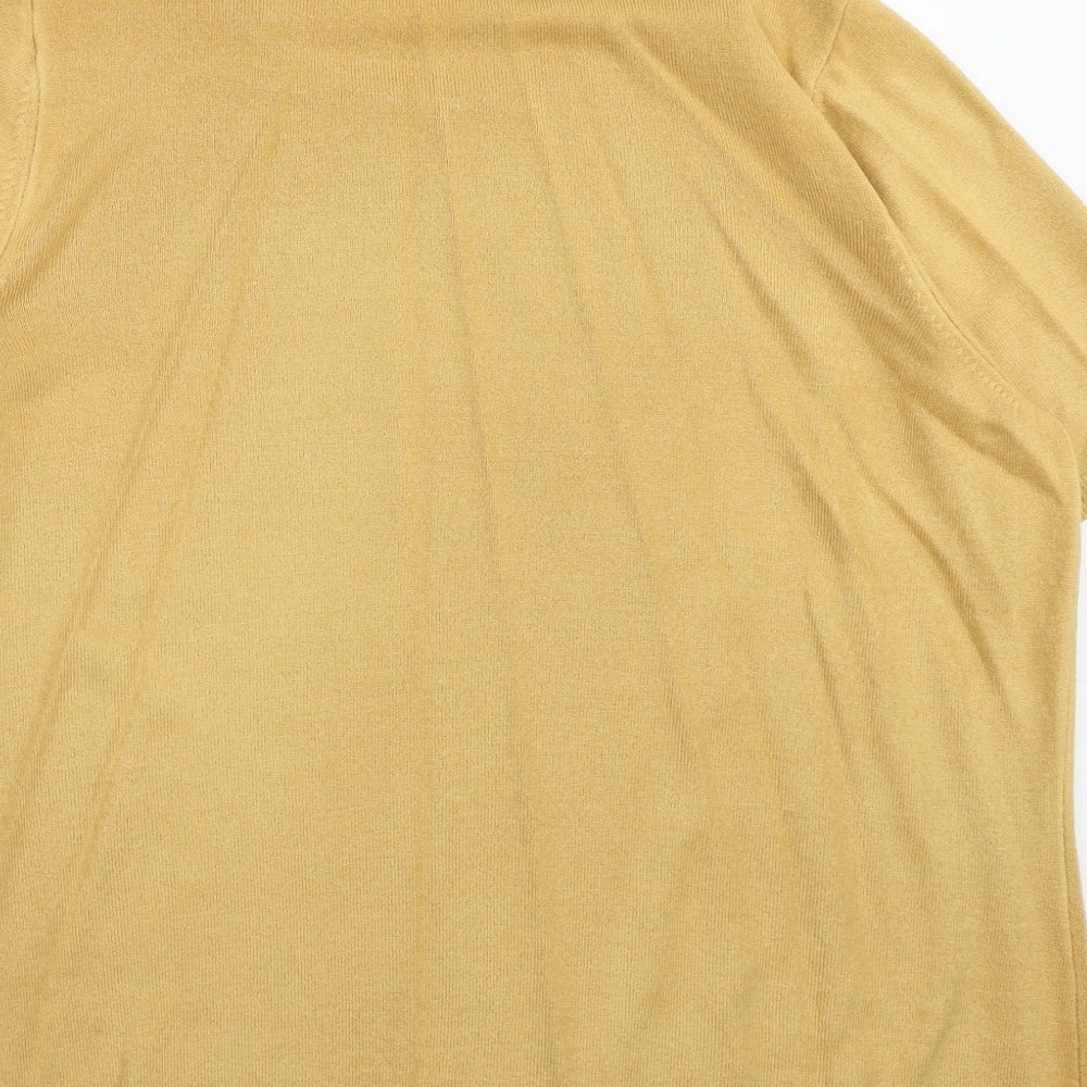 Marks and Spencer Womens Yellow Round Neck Acrylic Pullover Jumper Size 20