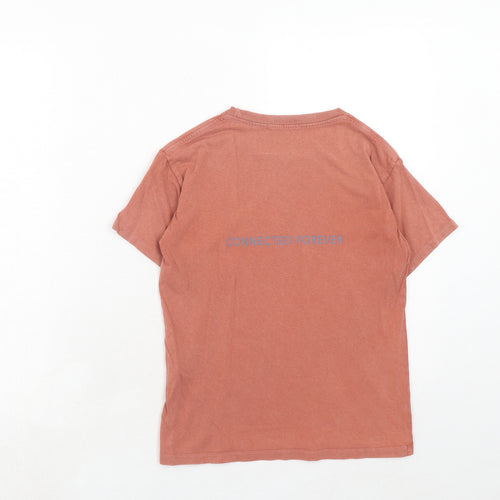 Zara Boys Orange Cotton Pullover T-Shirt Size 8 Years Round Neck Pullover - All Generations