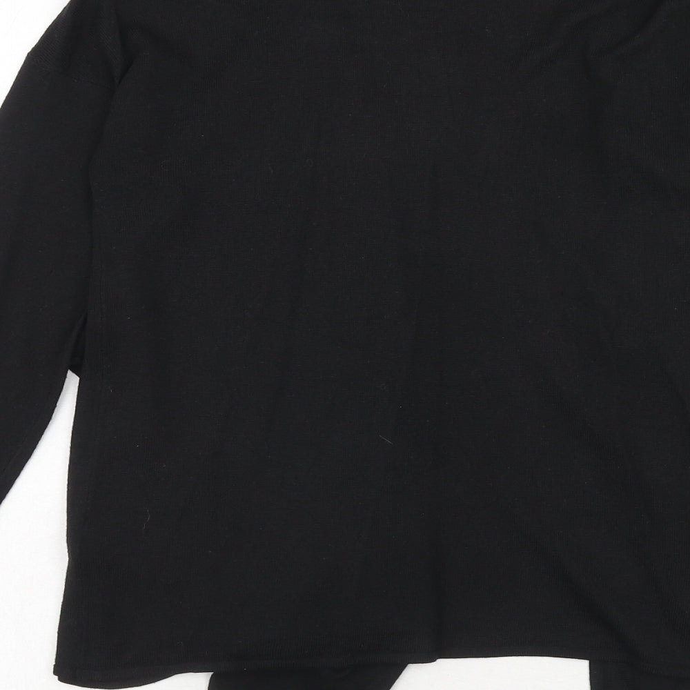 H&M Womens Black V-Neck Polyester Cardigan Jumper Size S