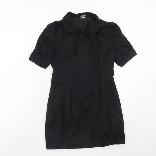 H&M Womens Black Jacket Size 6 Button