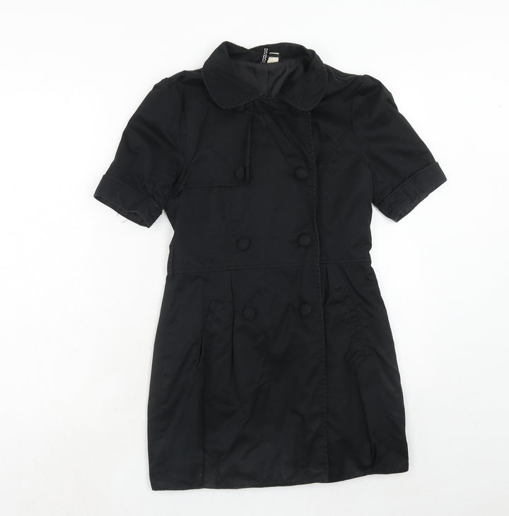 H&M Womens Black Jacket Size 6 Button