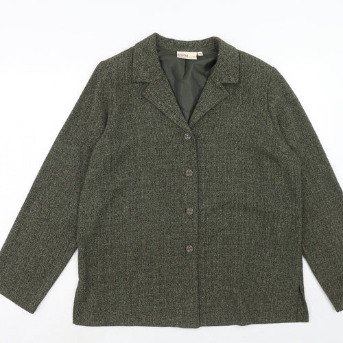 EWM Womens Green Polyester Jacket Blazer Size 18