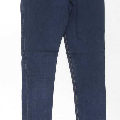 Missguided Womens Blue Cotton Skinny Jeans Size 10 Regular Zip