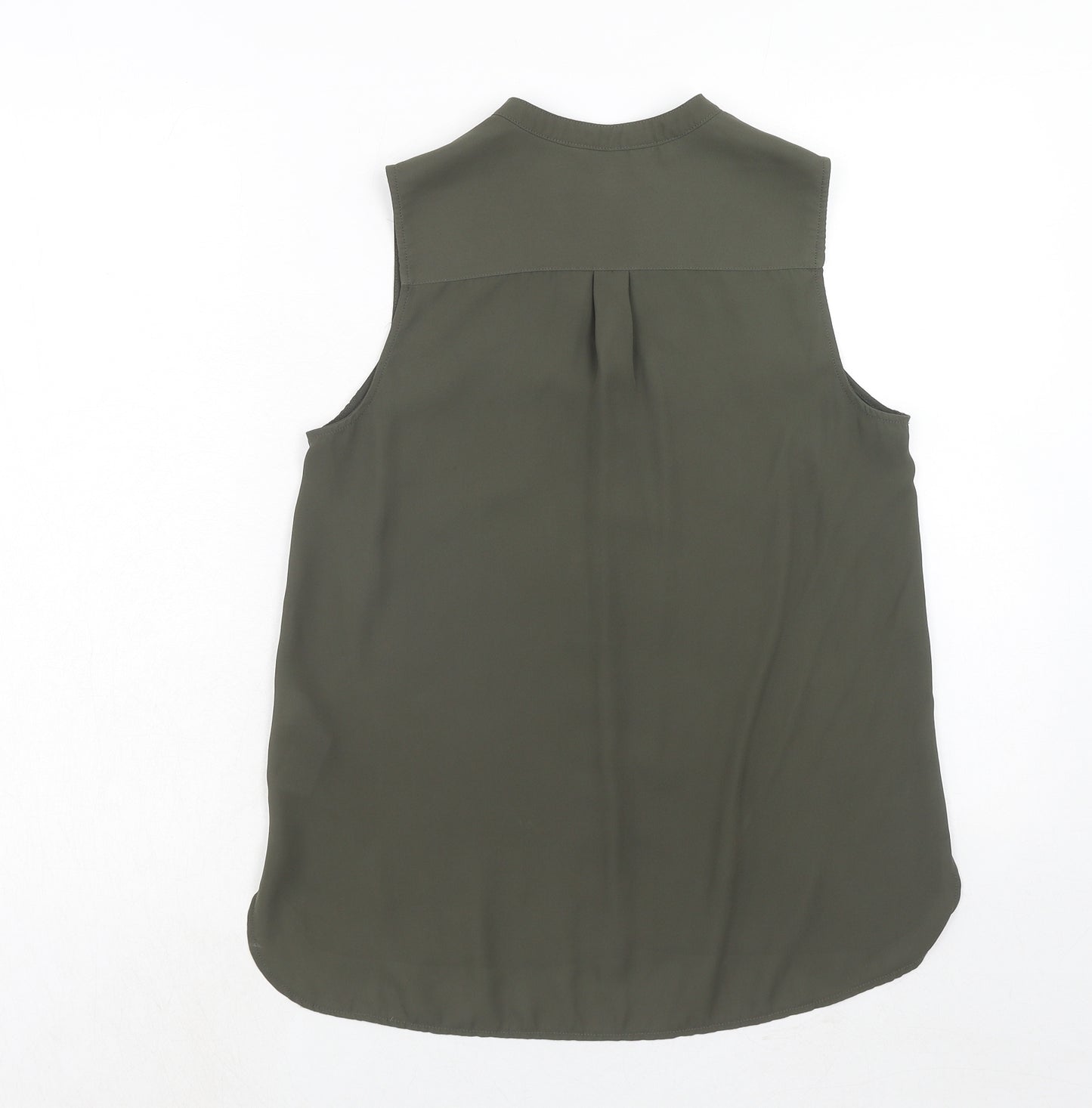 New Look Womens Green Polyester Basic Tank Size 8 V-Neck