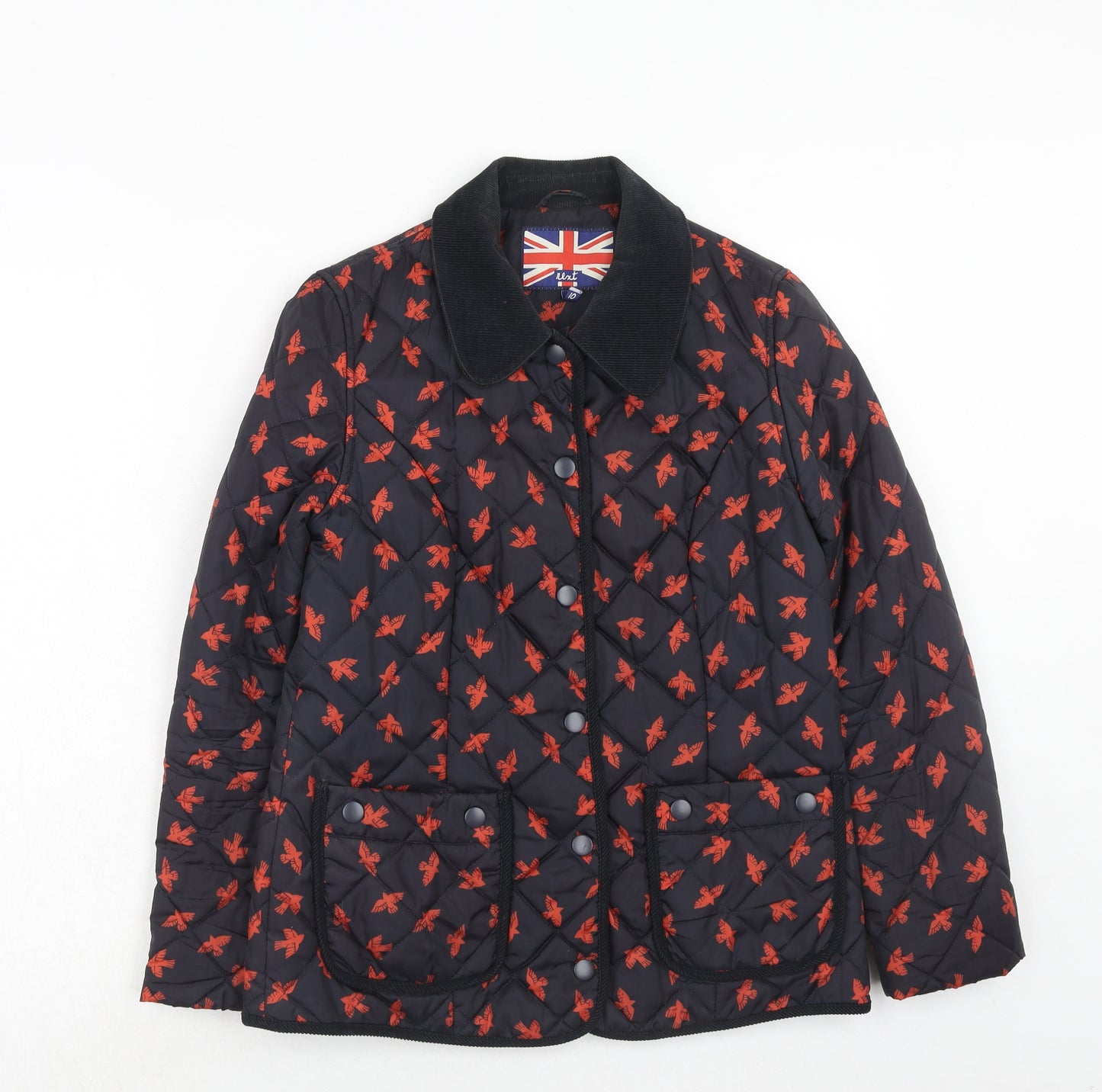 NEXT Womens Black Geometric Jacket Size 10 Button