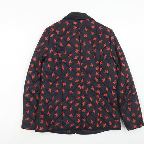 NEXT Womens Black Geometric Jacket Size 10 Button