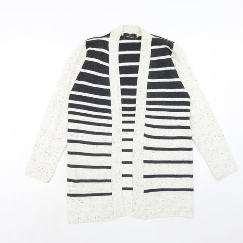 Monique Womens Multicoloured V-Neck Striped Acrylic Cardigan Jumper Size S - Size S-M