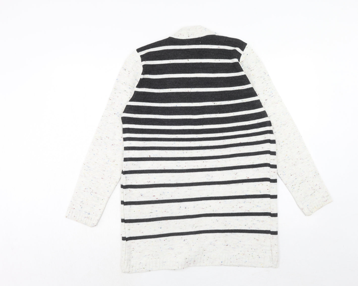 Monique Womens Multicoloured V-Neck Striped Acrylic Cardigan Jumper Size S - Size S-M