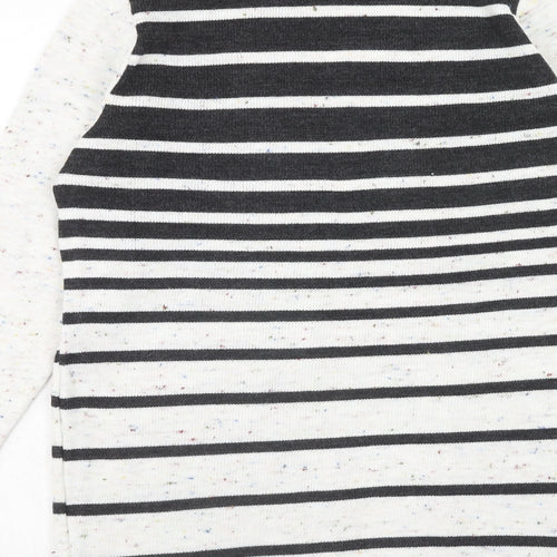 Monique Womens Multicoloured V-Neck Striped Acrylic Cardigan Jumper Size S - Size S-M