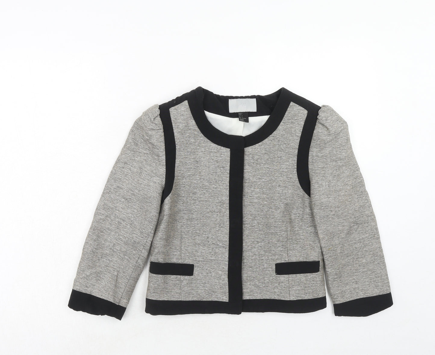 H&M Womens Grey Jacket Size 6 Button