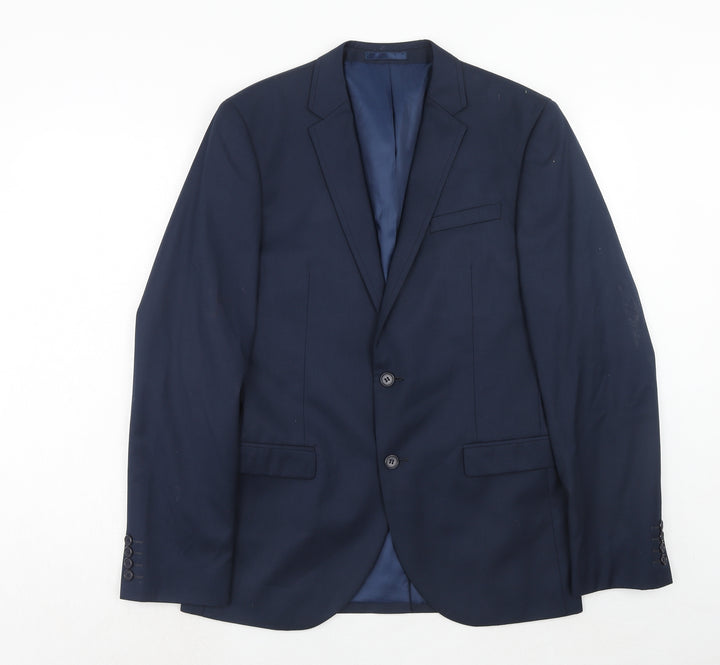 NEXT Mens Blue Polyester Jacket Suit Jacket Size 40 Regular