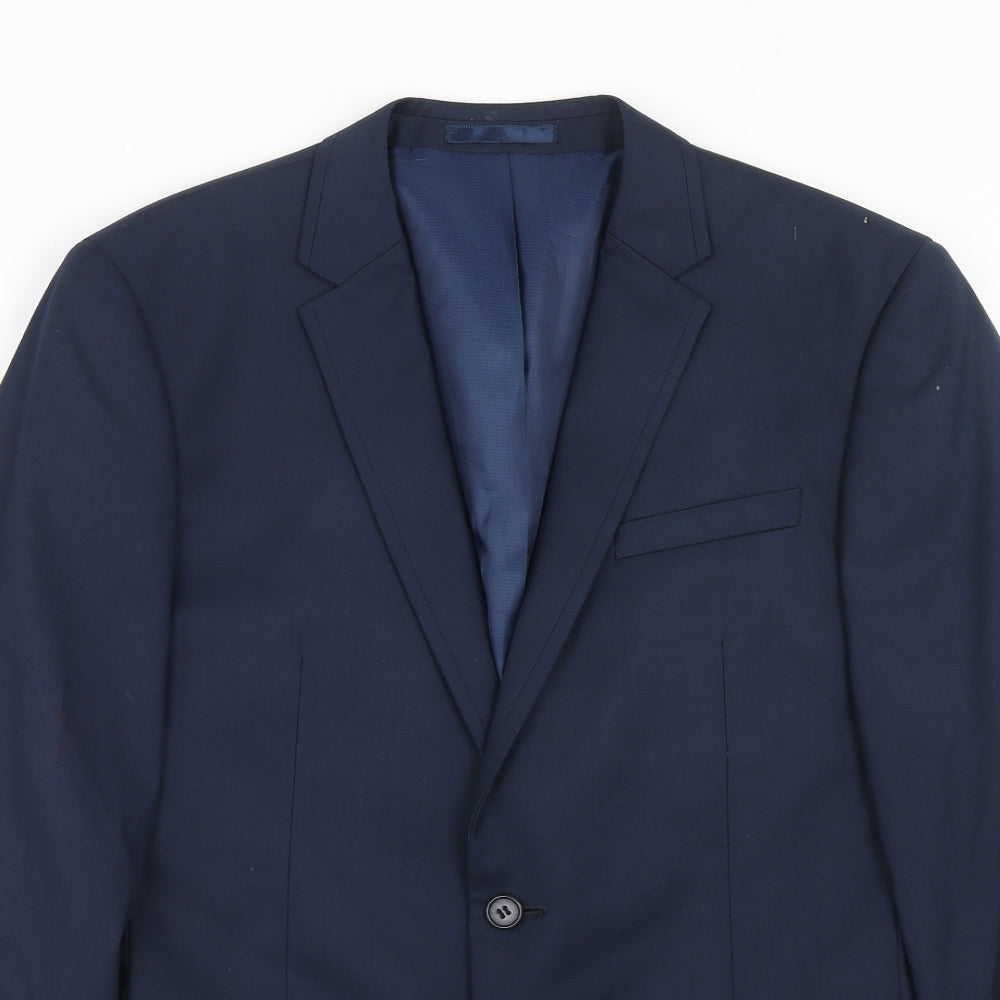 NEXT Mens Blue Polyester Jacket Suit Jacket Size 40 Regular