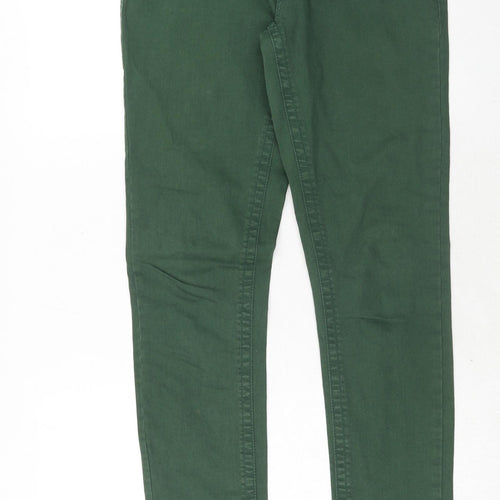 Yessica Womens Green Cotton Straight Jeans Size 30 in Regular Zip