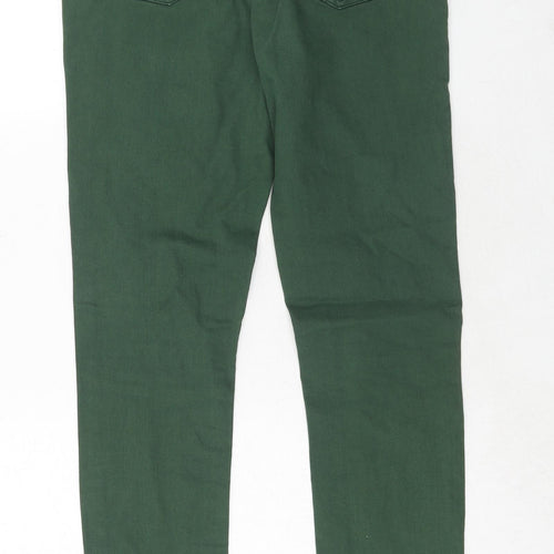 Yessica Womens Green Cotton Straight Jeans Size 30 in Regular Zip