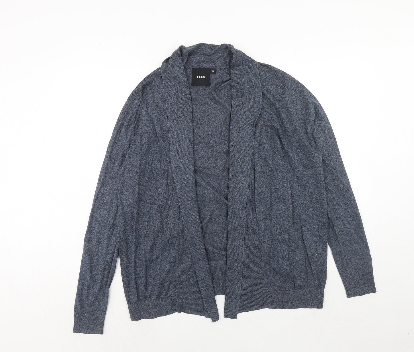 ASOS Mens Blue Collared Cotton Cardigan Jumper Size M Long Sleeve