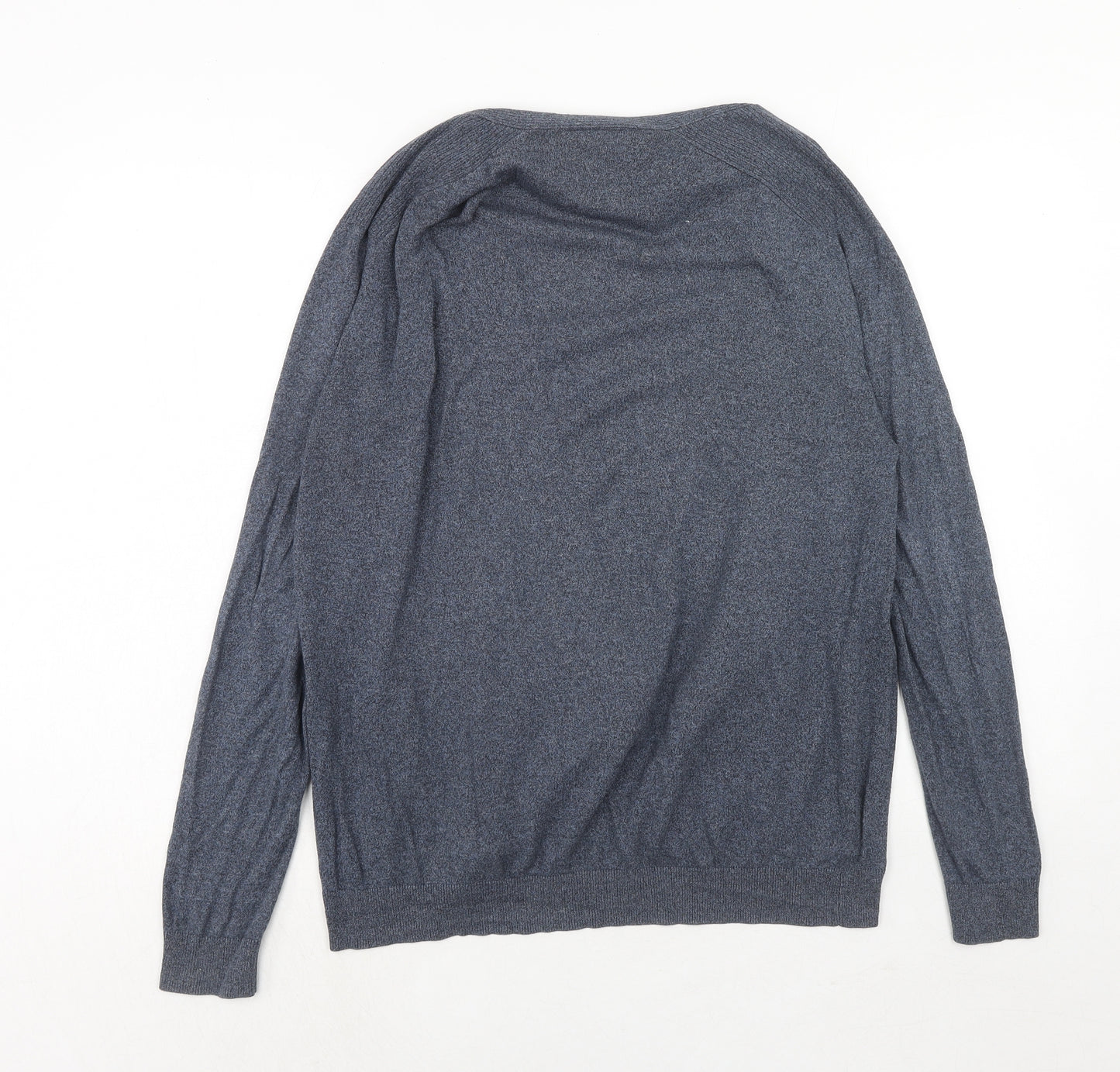ASOS Mens Blue Collared Cotton Cardigan Jumper Size M Long Sleeve