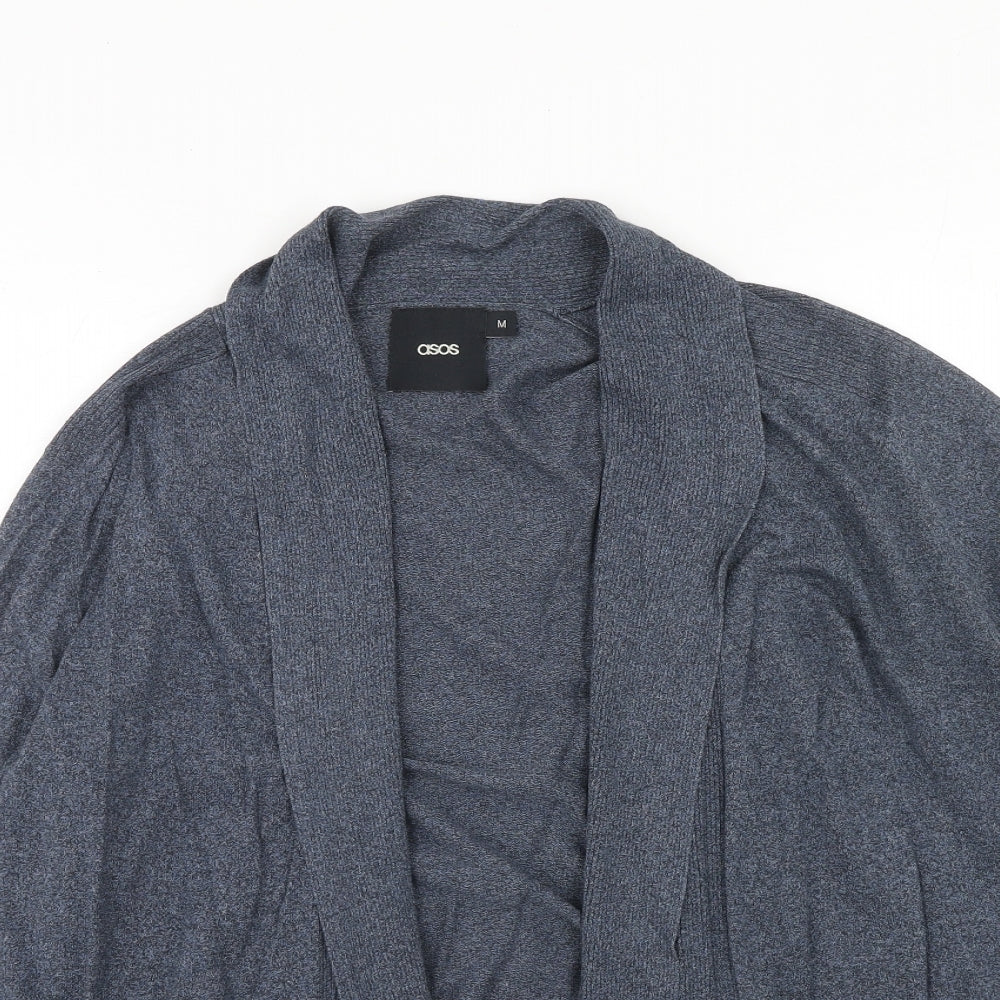 ASOS Mens Blue Collared Cotton Cardigan Jumper Size M Long Sleeve