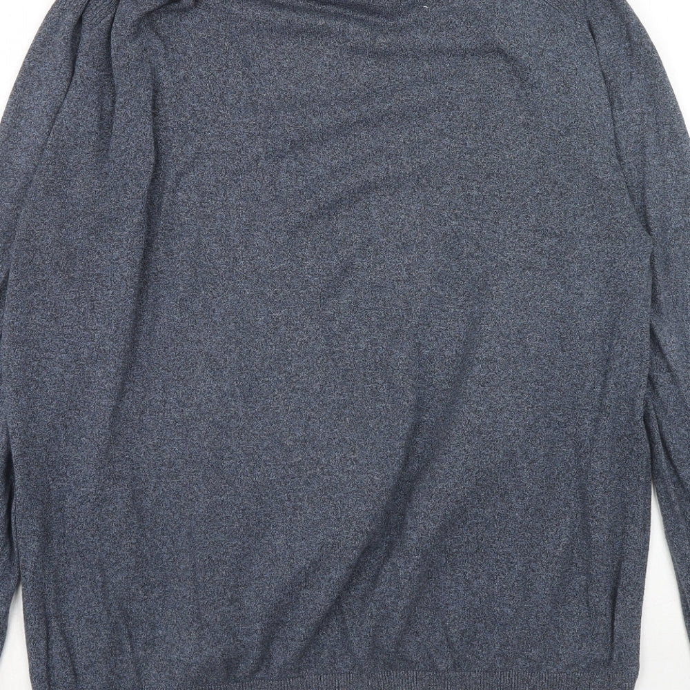 ASOS Mens Blue Collared Cotton Cardigan Jumper Size M Long Sleeve