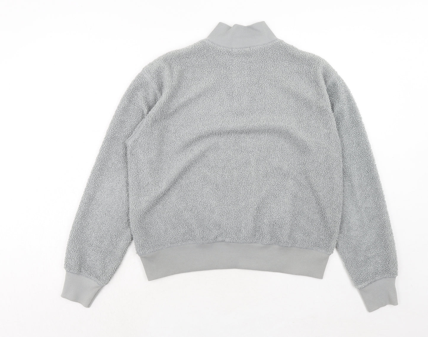 Topshop Womens Grey Polyester Pullover Sweatshirt Size 10 Zip