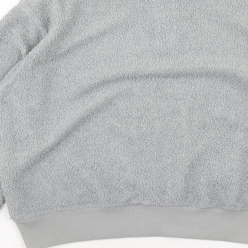 Topshop Womens Grey Polyester Pullover Sweatshirt Size 10 Zip