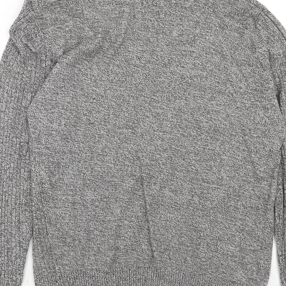 Twisted Soul Mens Grey Round Neck Cotton Pullover Jumper Size S Long Sleeve - Ribbed