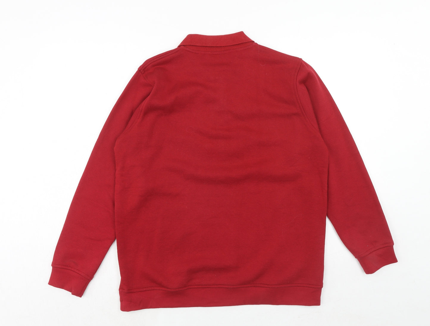 EWM Womens Red Cotton Pullover Sweatshirt Size 14 Button - Size 14-16