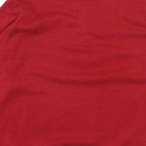 EWM Womens Red Cotton Pullover Sweatshirt Size 14 Button - Size 14-16