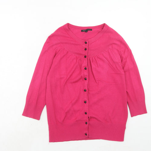 NEXT Womens Pink V-Neck Viscose Cardigan Jumper Size 12