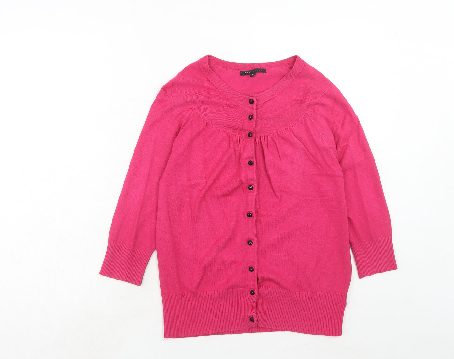 NEXT Womens Pink V-Neck Viscose Cardigan Jumper Size 12