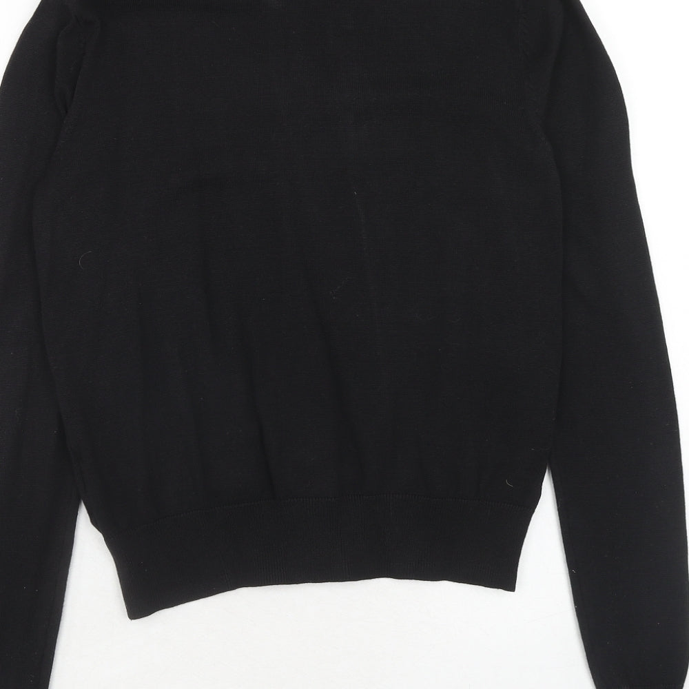 H&M Womens Black Round Neck Viscose Cardigan Jumper Size S