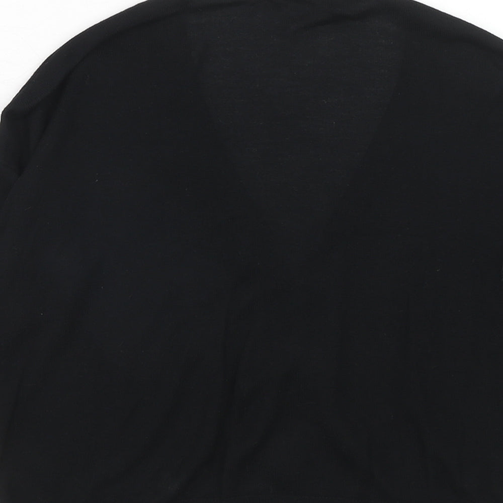 Zara Womens Black V-Neck Viscose Cardigan Jumper Size S