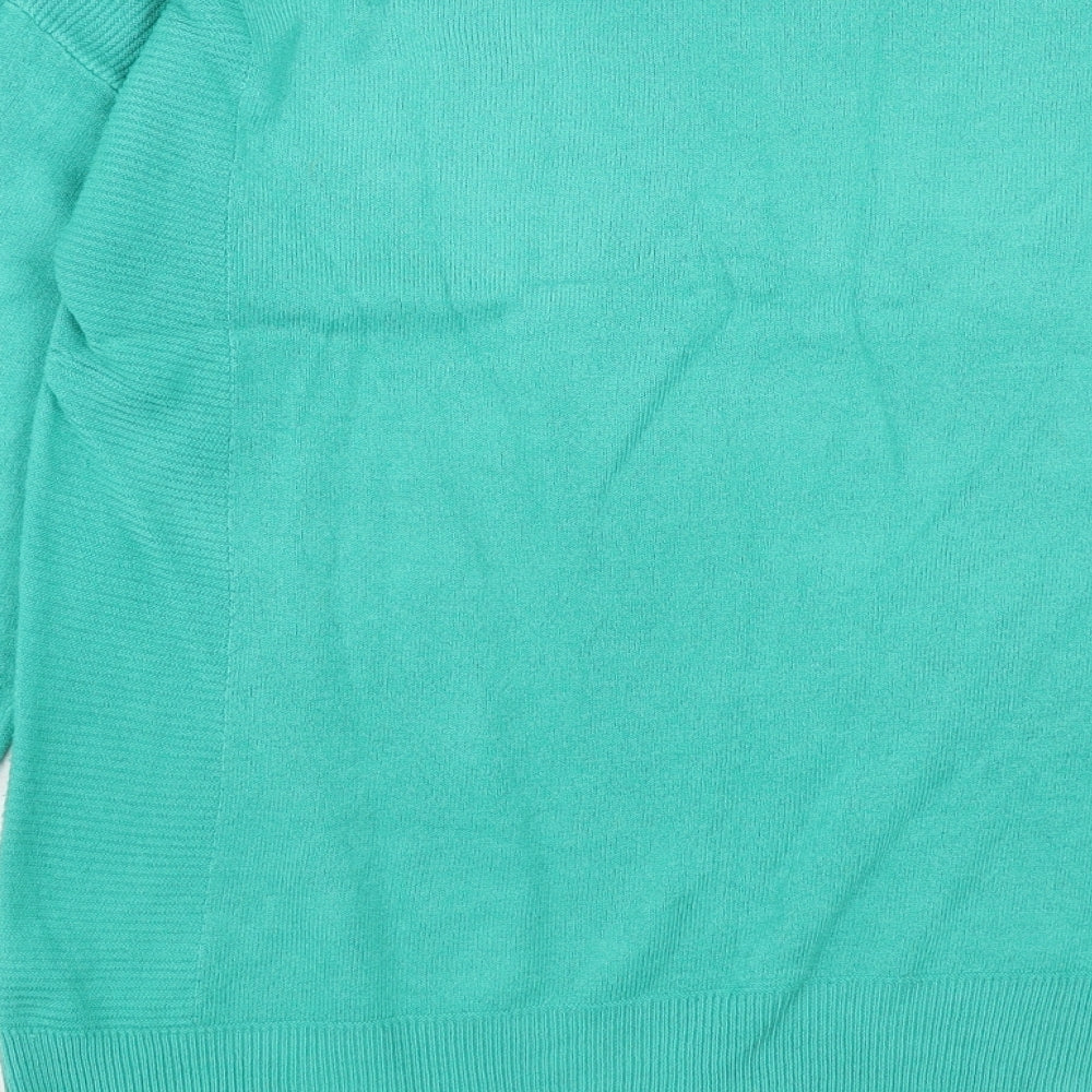 NEXT Womens Green Round Neck Acrylic Pullover Jumper Size 12