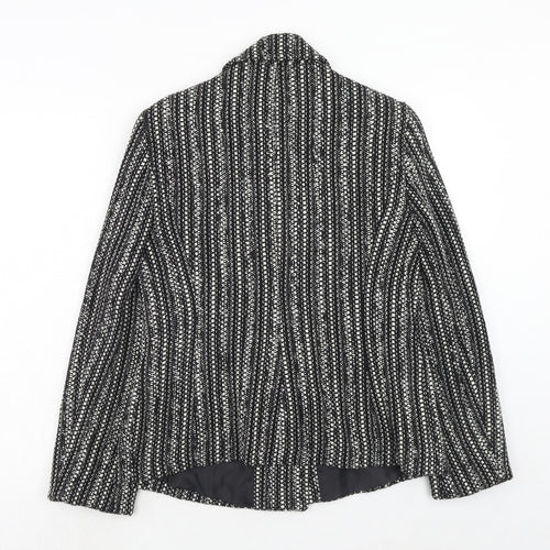 Florence + Fred Womens Black Geometric Pea Coat Coat Size 12 Button