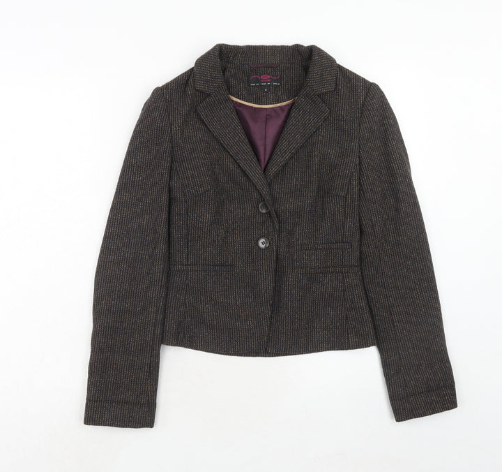 New Look Womens Brown Polyester Jacket Blazer Size 8