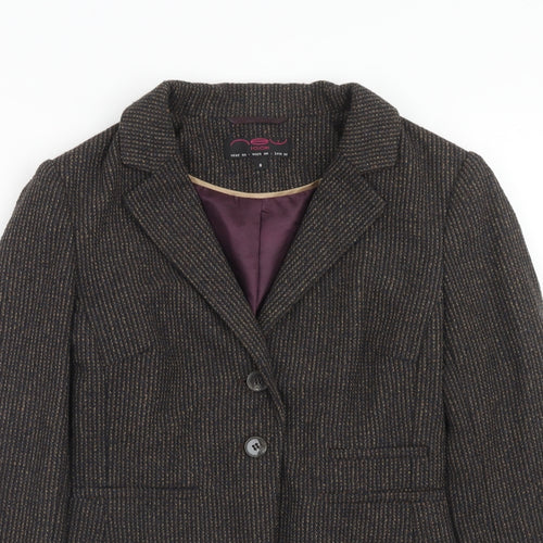 New Look Womens Brown Polyester Jacket Blazer Size 8