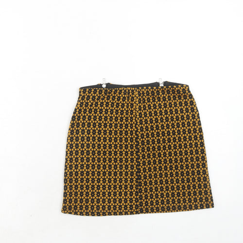 Cooperative Womens Orange Geometric Acrylic Mini Skirt Size XS Zip