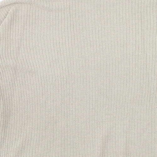 H&M Womens Beige Round Neck Acrylic Pullover Jumper Size M