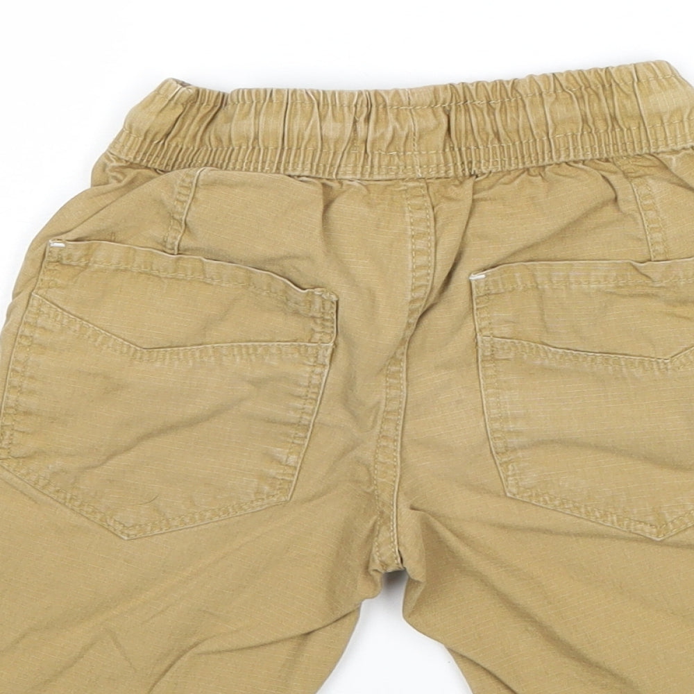 NEXT Boys Beige Cotton Chino Shorts Size 4 Years Regular Drawstring