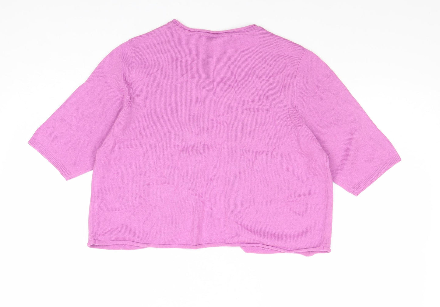 Simply Be Womens Purple Round Neck Acrylic Shrug Jumper Size 12 - Size 12-14