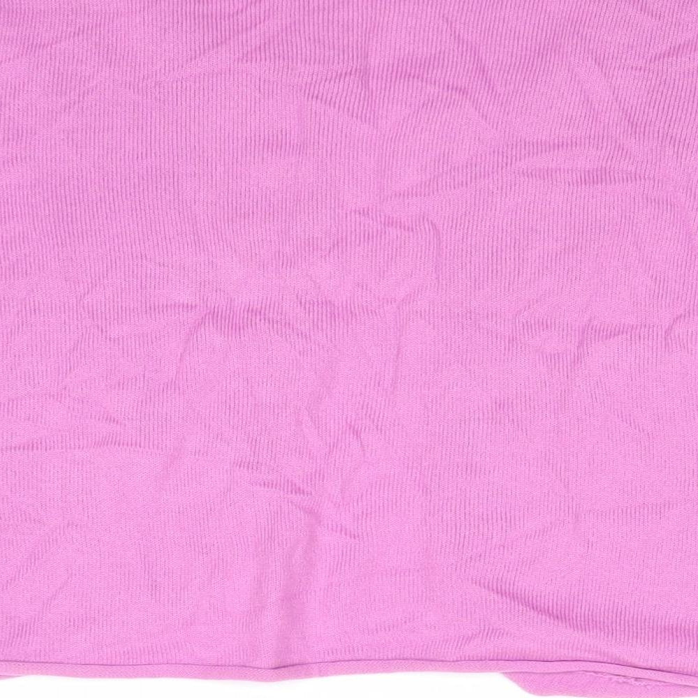 Simply Be Womens Purple Round Neck Acrylic Shrug Jumper Size 12 - Size 12-14