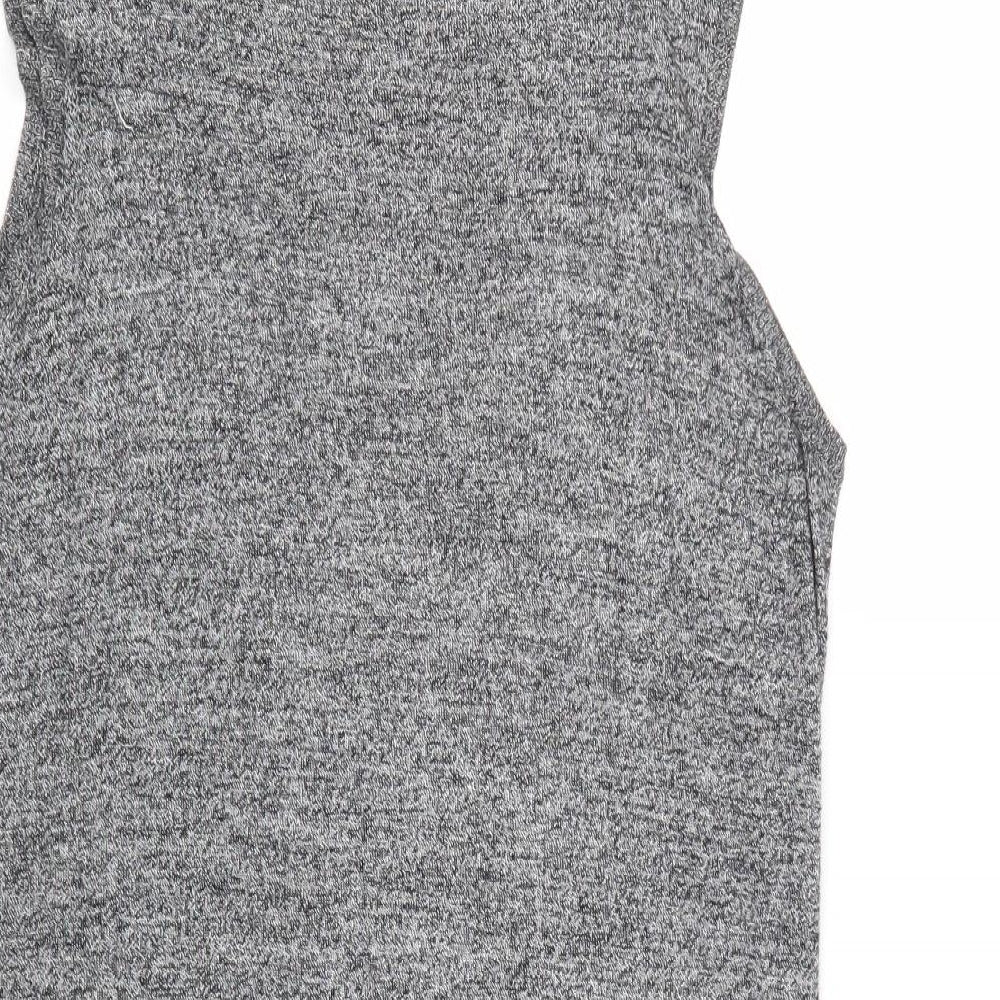 Dorothy Perkins Womens Grey Round Neck Viscose Pullover Jumper Size 14