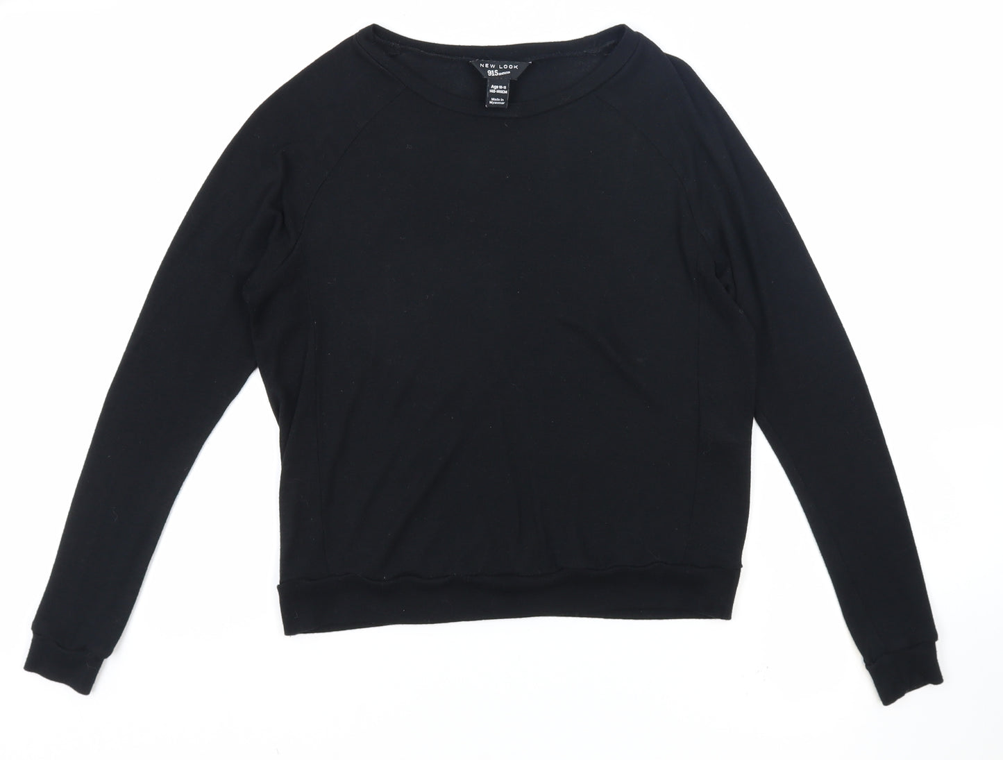New Look Girls Black Round Neck Viscose Pullover Jumper Size 10-11 Years Pullover