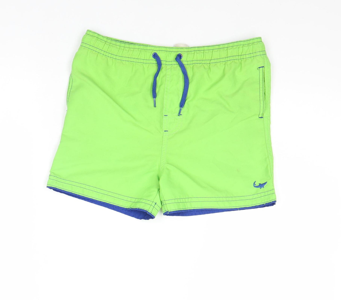 NEXT Boys Green Polyester Sweat Shorts Size 7-8 Years Regular Drawstring